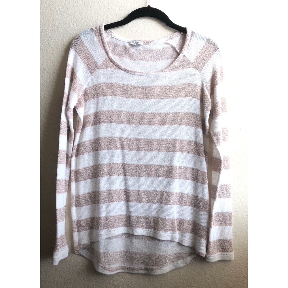 Splendid Rose Gold Striped Sweater